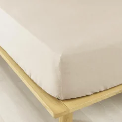 Drap housse flanelle de coton (140 x 190 cm) Nina Beige