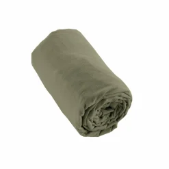 Drap housse flanelle de coton (140 x 190 cm) Nina Vert romarin