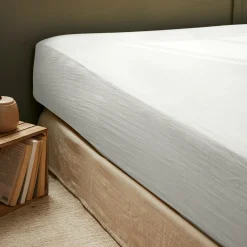 Drap housse gaze de coton (200 x 200 cm) Gaïa Gris nuage