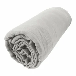 Drap housse gaze de coton (140 x 200 cm) Gaïa Gris nuage