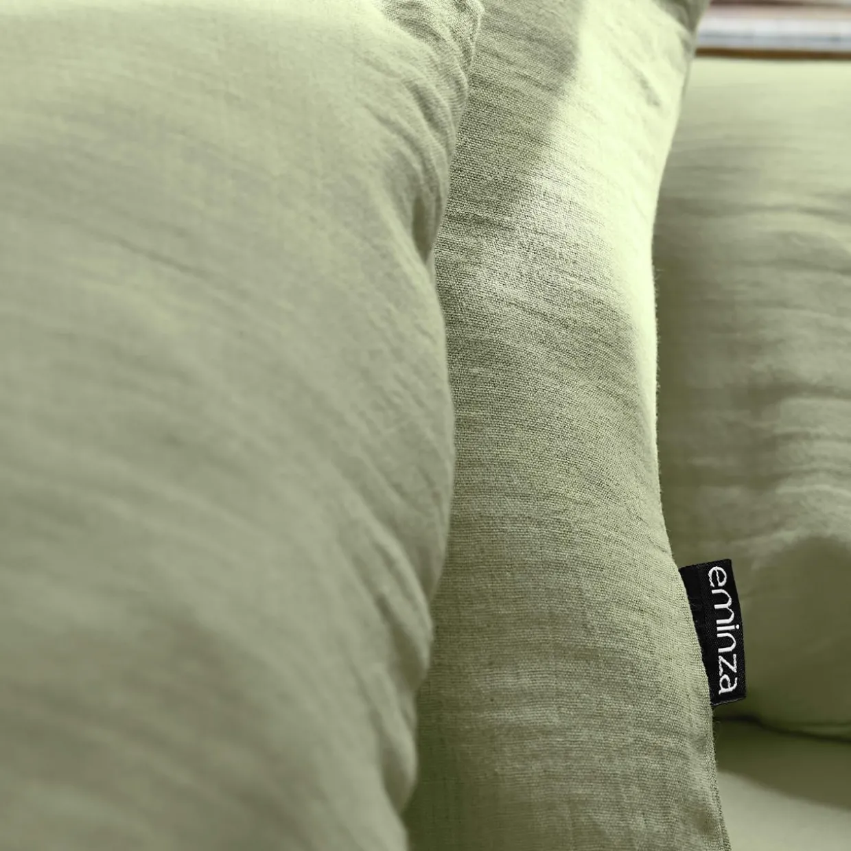 Drap housse gaze de coton (180 x 200 cm) Gaïa Vert tilleul