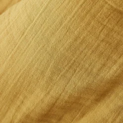 Drap housse gaze de coton (160 x 200 cm) Gaïa Jaune safran