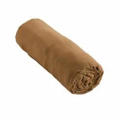 Drap housse gaze de coton (160 x 200 cm) Gaïa Camel