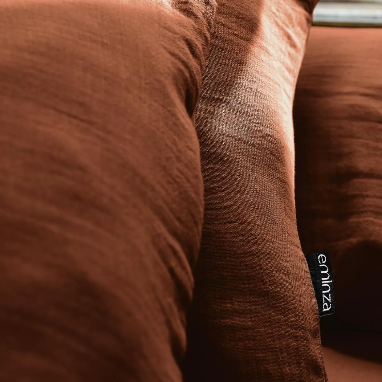 Drap housse gaze de coton (160 x 200 cm) Gaïa Terracotta