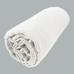 Drap housse gaze de coton (200 x 200 cm) Gaïa Blanc chantilly