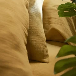 Drap housse gaze de coton (90 x 200 cm) Gaïa Jaune safran