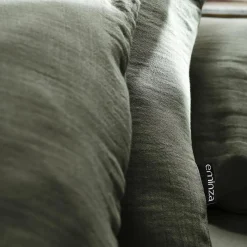 Drap housse gaze de coton (90 x 200 cm) Gaïa Vert romarin