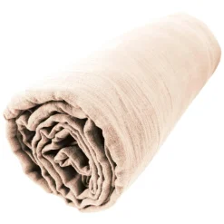 Drap housse gaze de coton (90 x 200 cm) Gaïa Rose poudré