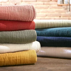 Drap housse gaze de coton (90 x 200 cm) Gaïa Abricot