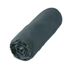 Drap housse lin lavé (160 x 200 cm) Louise Gris ardoise