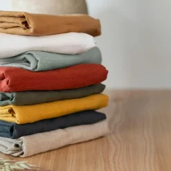 Drap housse lin lavé (160 x 200 cm) Louise Gris ardoise