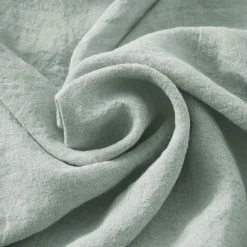 Drap housse lin lavé (160 x 200 cm) Louise Vert eucalyptus