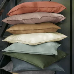 Drap housse lyocell Tencel™ lavé (90 x 200 cm) Olivia Vert romarin