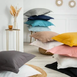 Drap housse percale de coton (90 x 190 cm) Cali Bleu canard