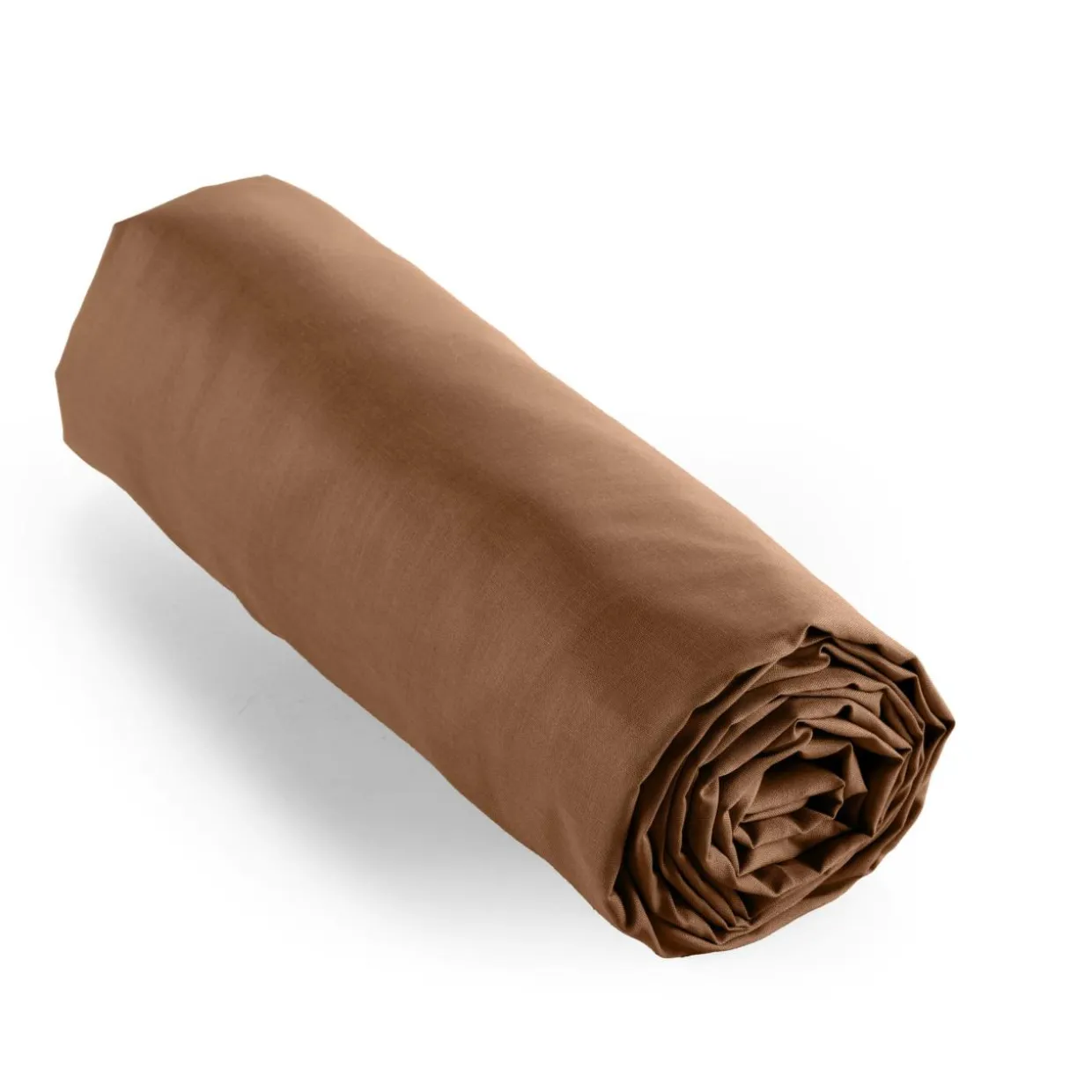 Drap housse percale de coton (140 x 200 cm) Cali Marron chocolat