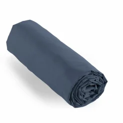 Drap housse percale de coton (180 x 200 cm) Cali Bleu marine