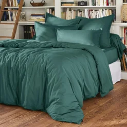 Drap housse percale de coton (140 x 200 cm) Cali Bleu canard