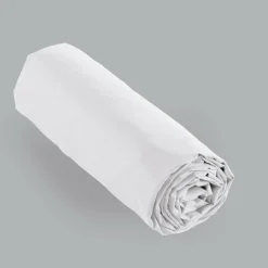 Drap housse percale de coton (200 x 200 cm) Cali Blanc