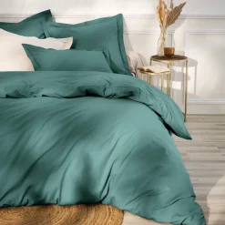 Drap housse percale de coton (90 x 200 cm) Cali Bleu canard