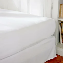 Drap housse percale de coton (90 x 190 cm) Cali Blanc