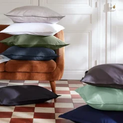 Drap housse percale de coton (200 x 200 cm) Cali Bleu marine