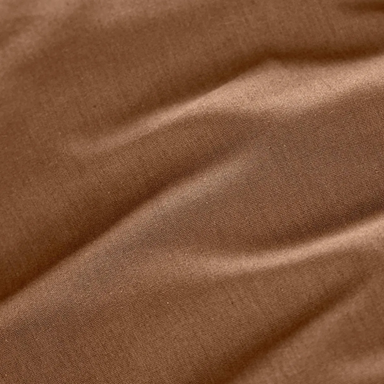 Drap housse percale de coton (140 x 190 cm) Cali Marron chocolat