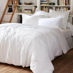 Drap housse percale de coton (160 x 200 cm) Cali Blanc