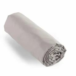 Drap housse percale de coton (140 x 200 cm) Cali Gris clair