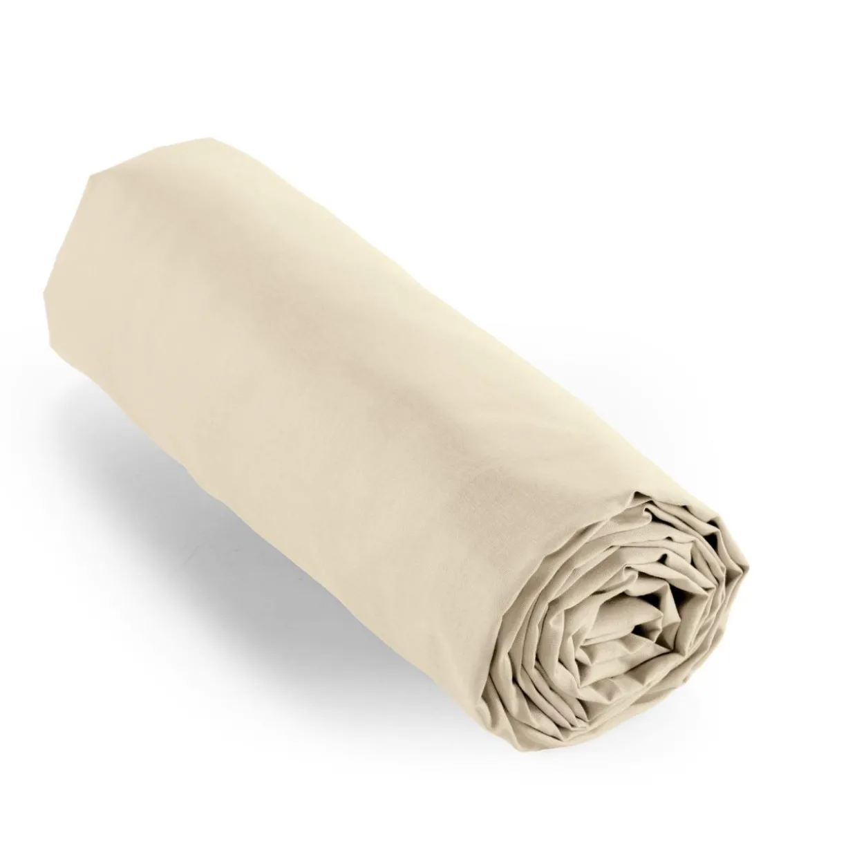 Drap housse percale de coton (140 x 190 cm) Cali Beige