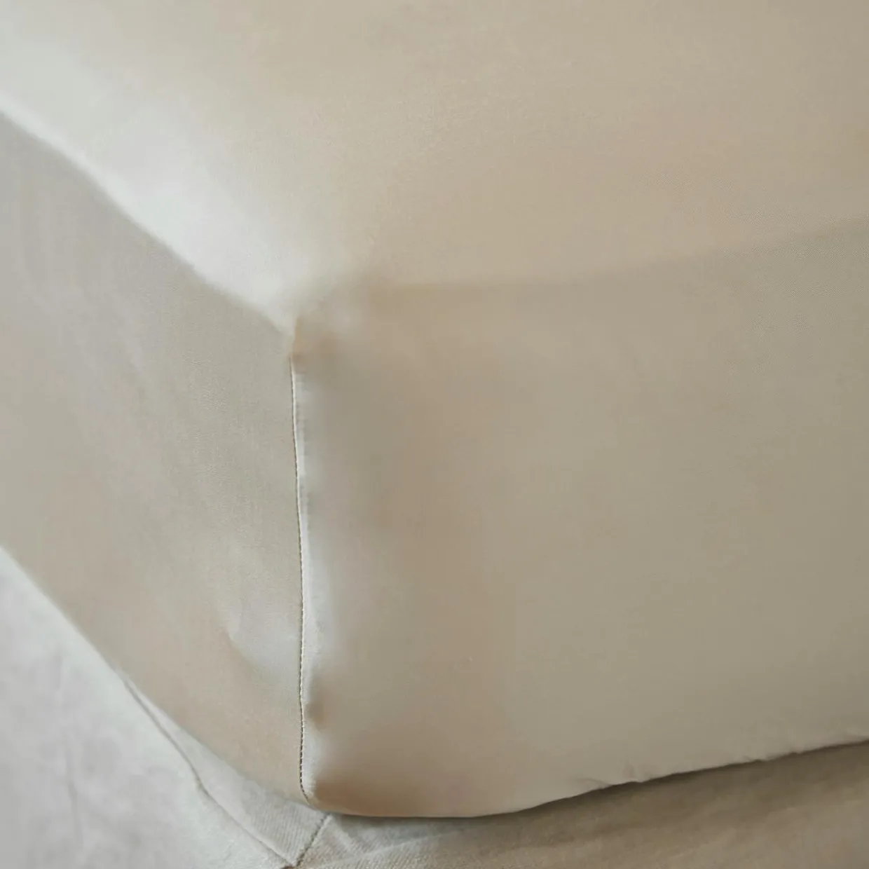 Drap housse satin de bambou (90 x 190 cm) Sienna Beige