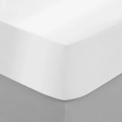 Drap housse satin de coton (160 x 200 cm) Lydia Blanc