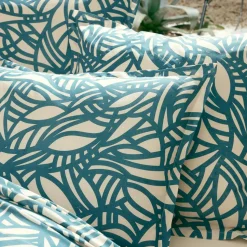 Drap plat coton lavé (280 x 310 cm) Serena Bleu