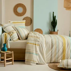 Drap plat coton lavé (240 x 310 cm) Hugo Jaune moutarde