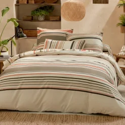 Drap plat coton lavé (280 x 310 cm) Hugo Corail