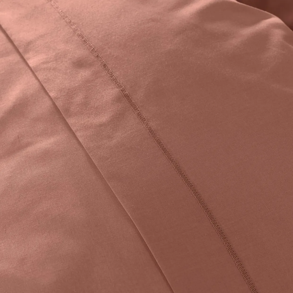 Drap plat percale de coton (270 x 300 cm) Cali Bois de rose