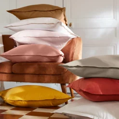 Drap plat percale de coton (240 x 300 cm) Cali Taupe