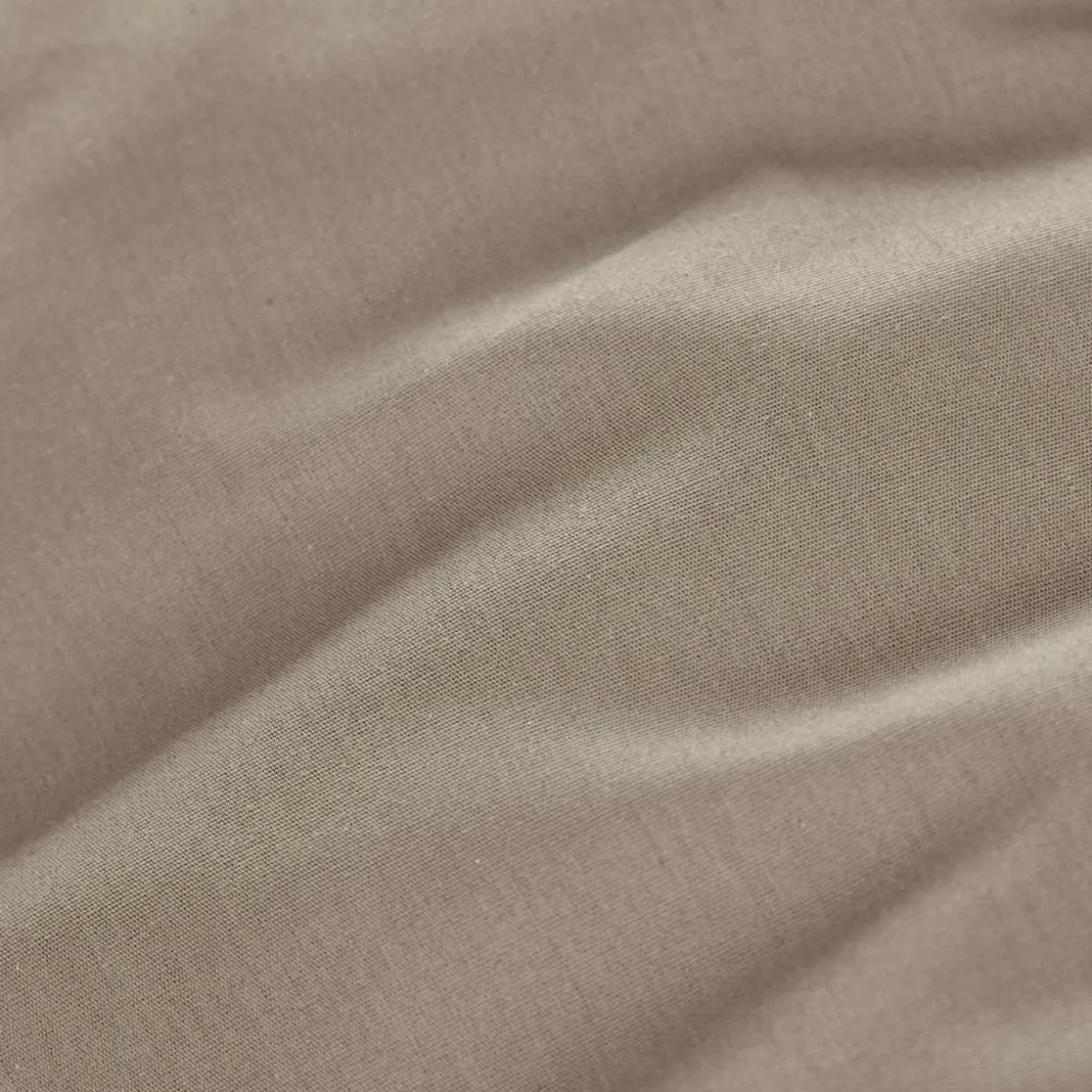 Drap plat percale de coton (270 x 300 cm) Cali Taupe