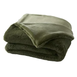 Édredon fausse fourrure (90 x 220 cm) Finn Vert kaki