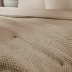 Edredon coton nid d'abeille (90 x 220 cm) Eva Ficelle