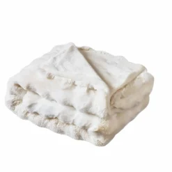 Edredon fausse fourrure (90 x 220 cm) Toronto Ivoire