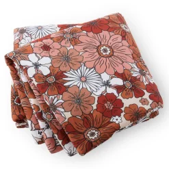 Edredon gaze de coton (90 x 200 cm) Gaïa azalée Terracotta