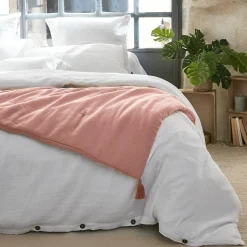 Edredon gaze de coton (150 x 150 cm) Gaïa Rose pêche