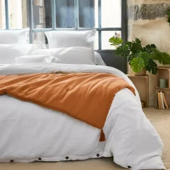 Edredon gaze de coton (90 x 200 cm) Gaïa Abricot