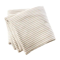 Edredon gaze de coton (90 x 200 cm) Gaïa rayures Ficelle