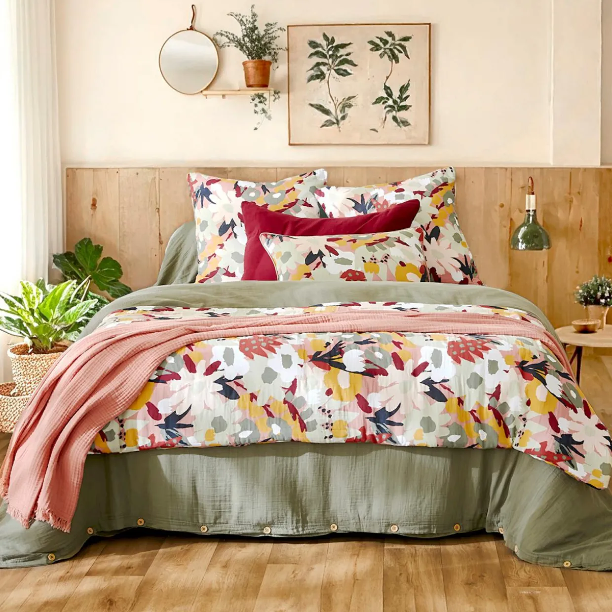 Edredon gaze de coton (90 x 200 cm) Azel Multicolore