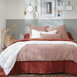 Edredon gaze de coton (90 x 200 cm) Gaïa vichy Terracotta