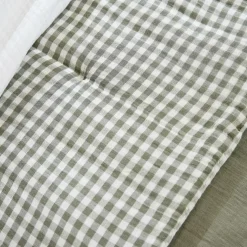 Edredon gaze de coton (90 x 200 cm) Gaïa vichy Vert romarin