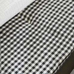 Edredon gaze de coton (90 x 200 cm) Gaïa vichy Noir