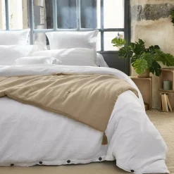 Edredon gaze de coton (150 x 150 cm) Gaïa Ficelle