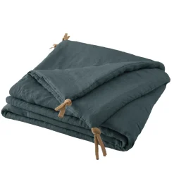 Edredon lin lavé (90 x 200 cm) Louise Gris ardoise